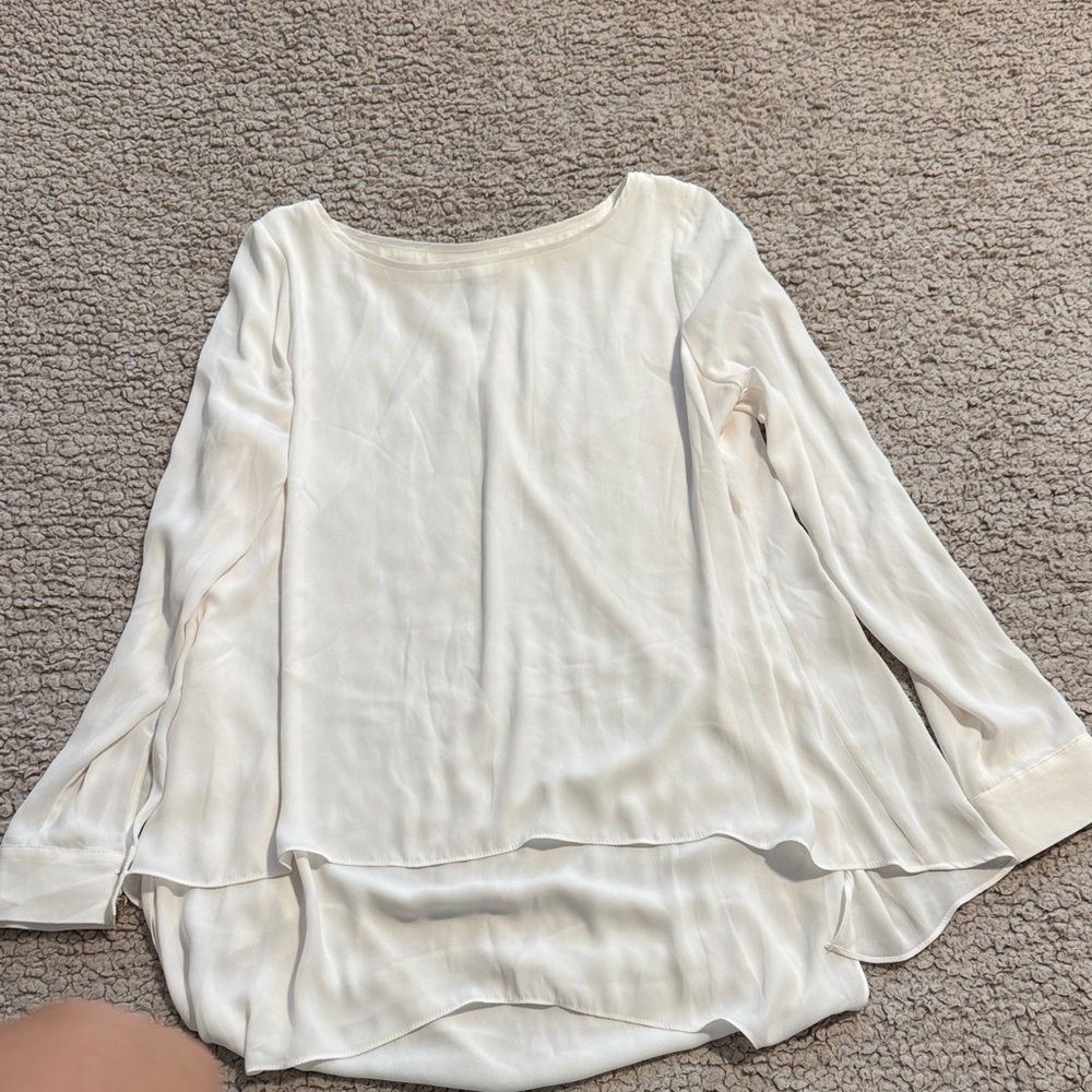 White House Black Market Cream Blouse